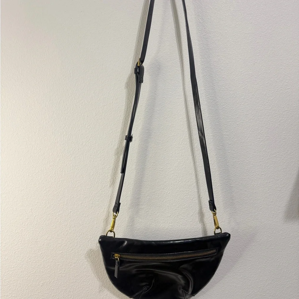 Anthropologie Black Crossbody Bag with Gold Accents - Picture 2 of 5